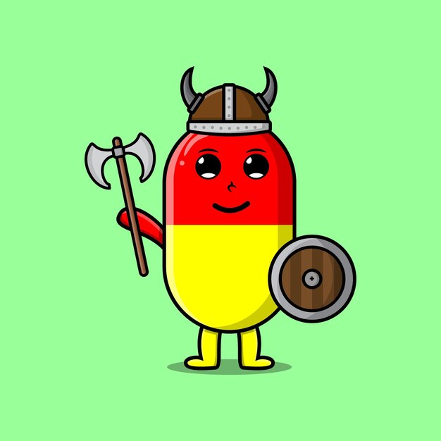 Cute cartoon Capsule medicine viking pirate