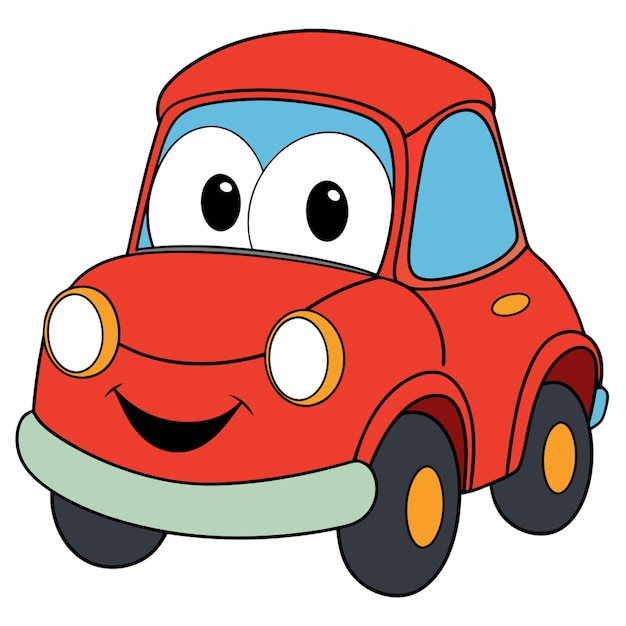 Vector cute cartoon car vector illustration cartoon