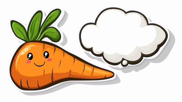 Vector cute cartoon carrot with thought bubble print