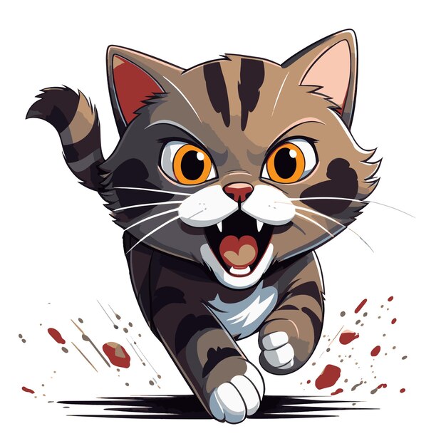 cute cartoon cat illustration for tshirts stickers banners brands