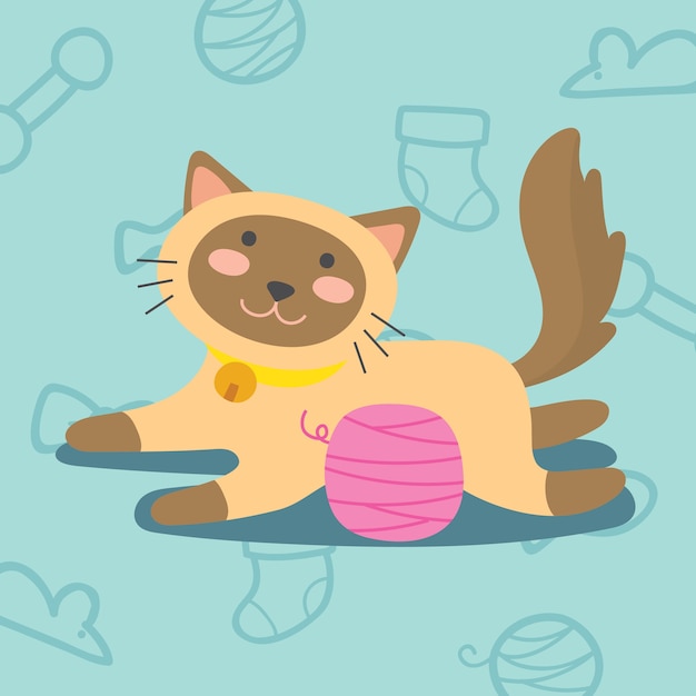 Cute cartoon cat/ kitten illustration