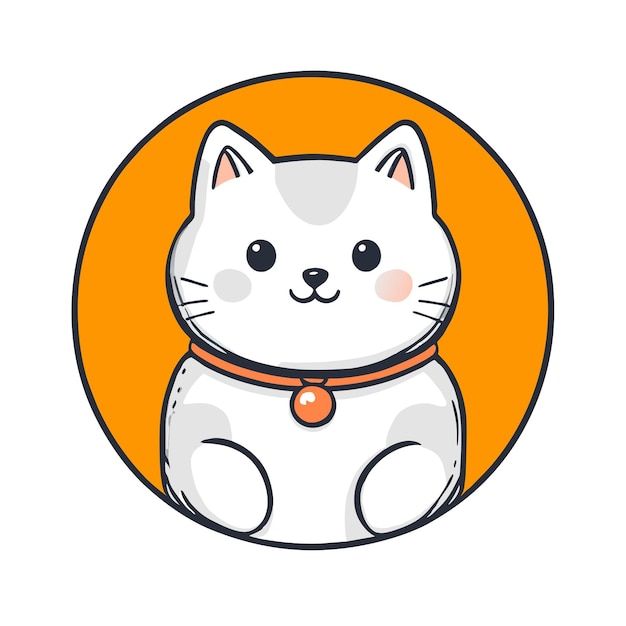 Cute cartoon cat Vector illustration Cute kawaii cat