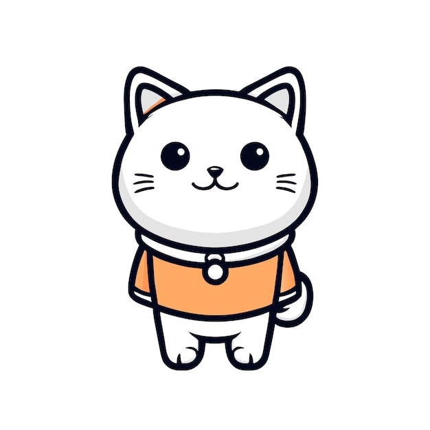 Cute cartoon cat Vector illustration Cute kawaii cat