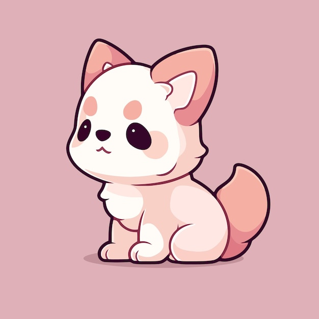 A cute cartoon cat with a pink background.