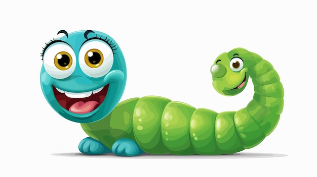 Cute Cartoon Caterpillar Worm Character Mascot