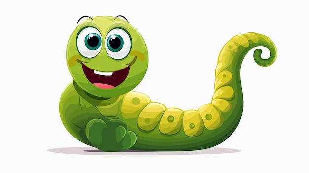 Cute Cartoon Caterpillar Worm Character Mascot