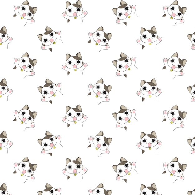 Cute Cartoon Cats Pattern.