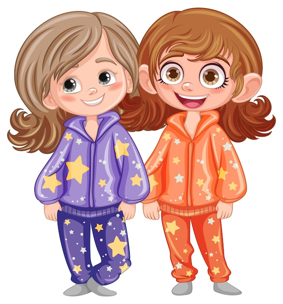 Cute cartoon character in pajamas