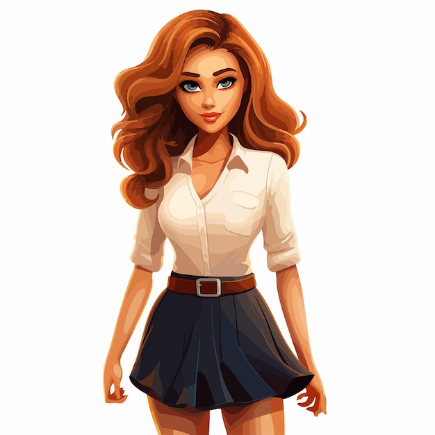 Cute Cartoon Character in Stylish Outfit