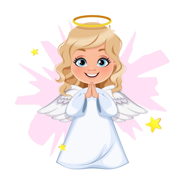 Cute cartoon Christmas angel