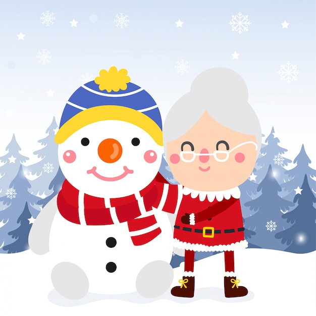 Cute Cartoon Christmas Concept.