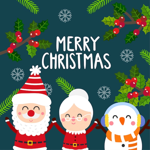 Cute Cartoon Christmas Concept.