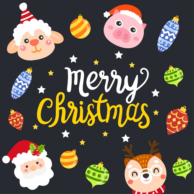  Cute Cartoon Christmas Concept.