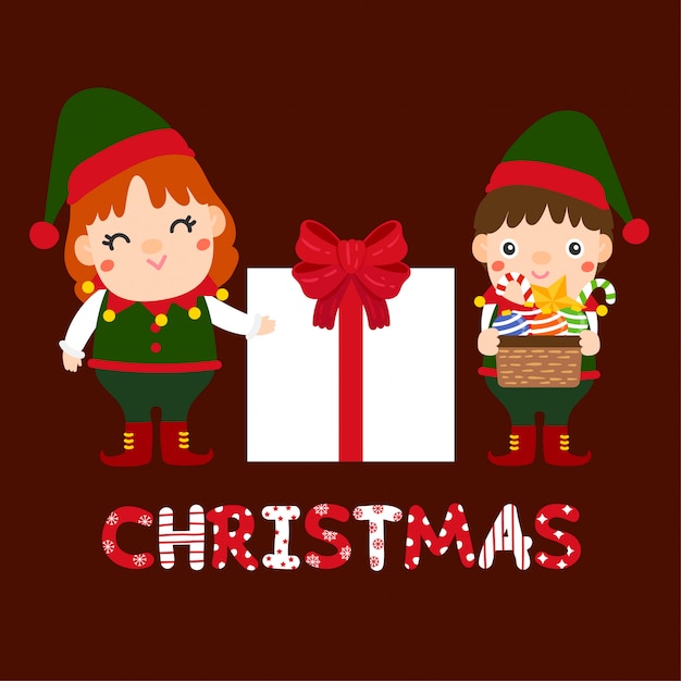 Cute Cartoon Christmas Concept.