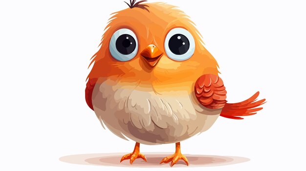 Vector cute cartoon christmas robin redbrest bird