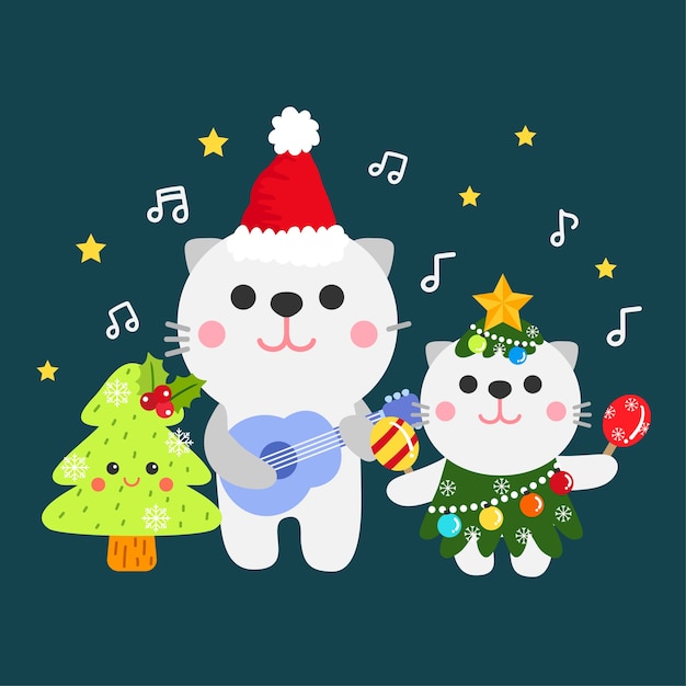 Cute cartoon Christmas vector.