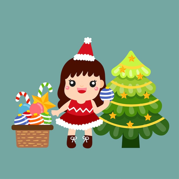 Cute Cartoon Christmas vector.