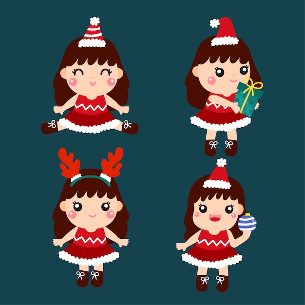 Cute Cartoon Christmas vector.