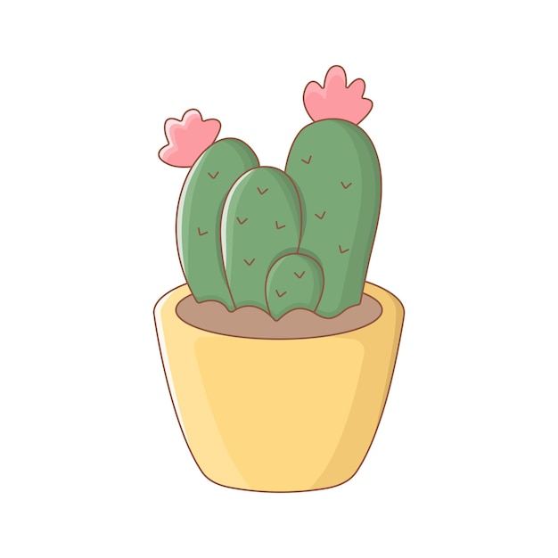 Cute cartoon colourful cactus