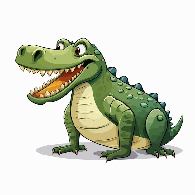 Cute Cartoon Crocodile Vector Illustration for Childrens Books and Designs