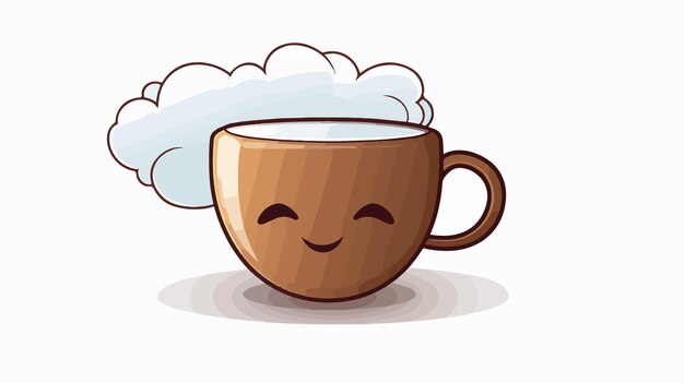 Vector cute cartoon cup of coffee with thought bubble illustration