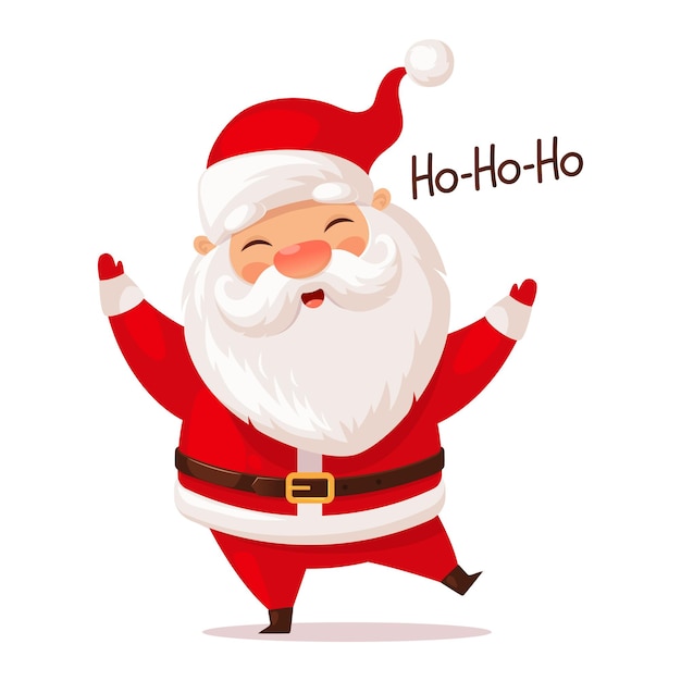 Cute cartoon dancing Santa Claus