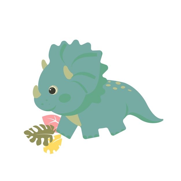 Cute cartoon dinosaurs Vector flat illustration