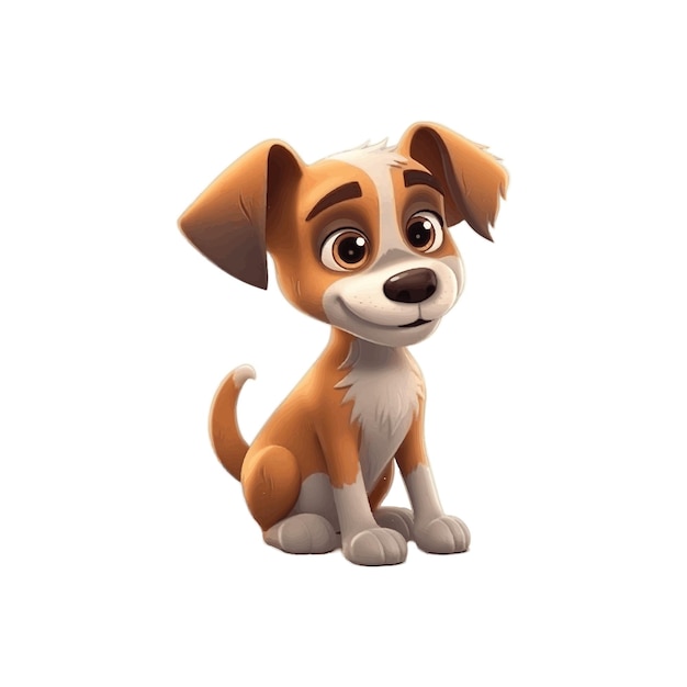 Cute cartoon dog character Vector Illustration