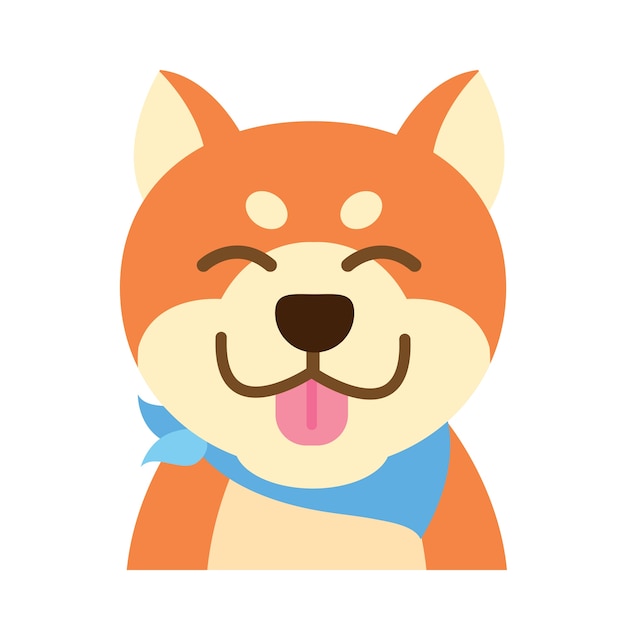 Cute cartoon dog vector illustration.