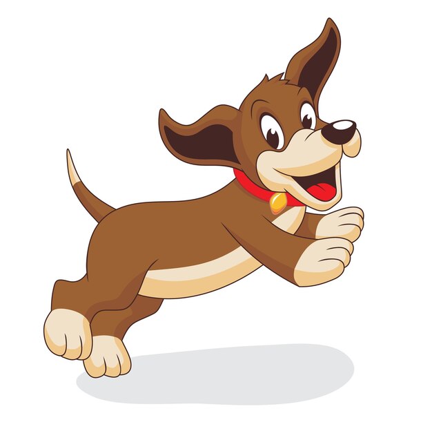 Vector cute cartoon dog.