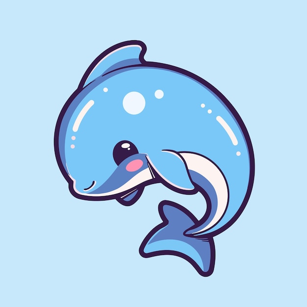 Cute cartoon dolphin