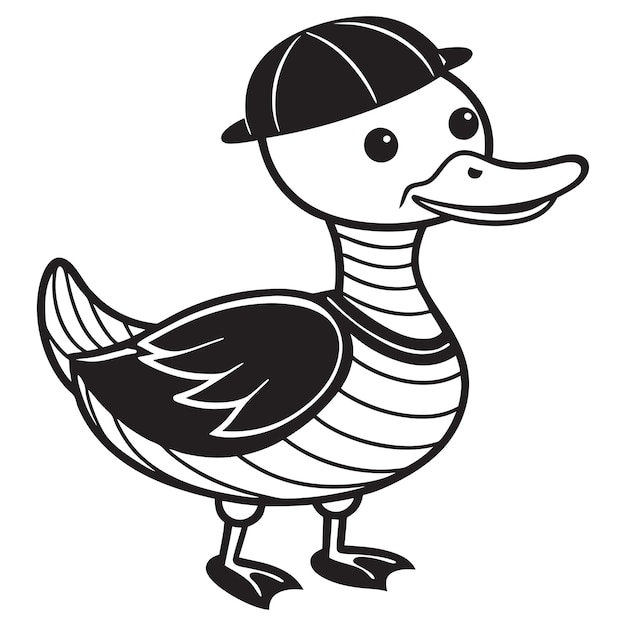 Cute cartoon duck Vector illustration isolated on a white background