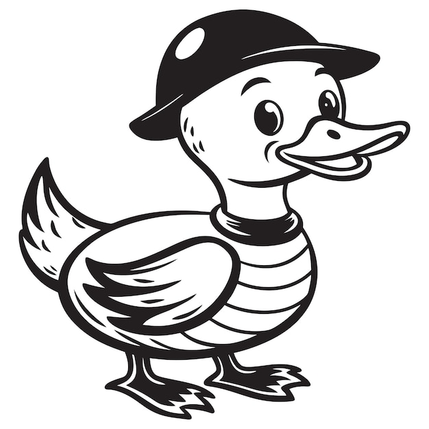 Cute cartoon duck Vector illustration isolated on a white background