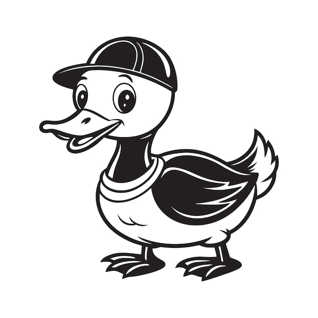 Cute cartoon duck Vector illustration isolated on a white background