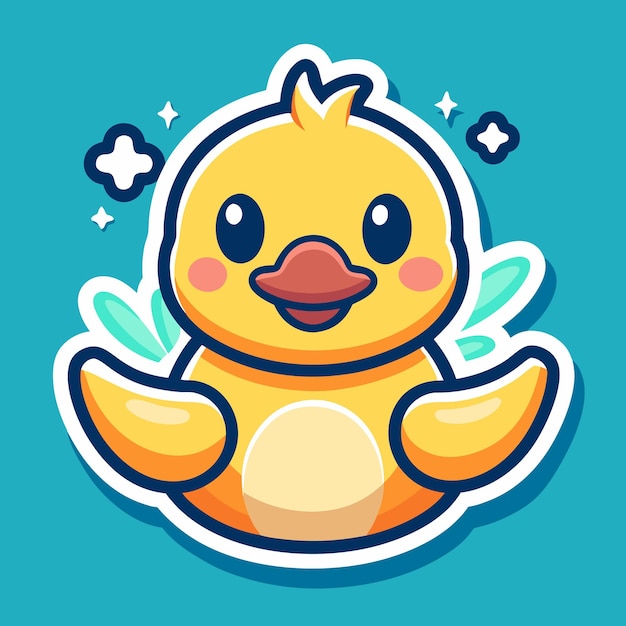 Vector cute cartoon duck with wings