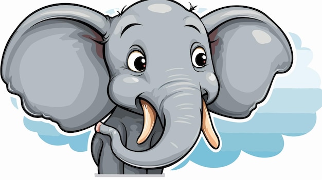 Cute Cartoon Elephant with Thought Bubble Design Element