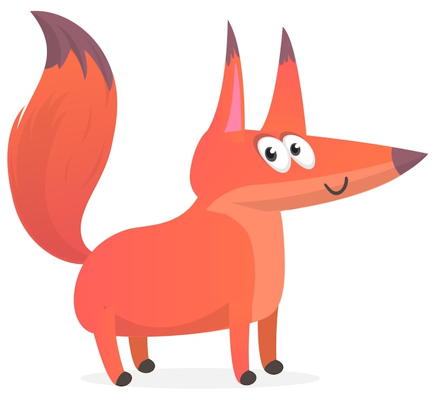 Cute cartoon fox character Vector illustration isolated