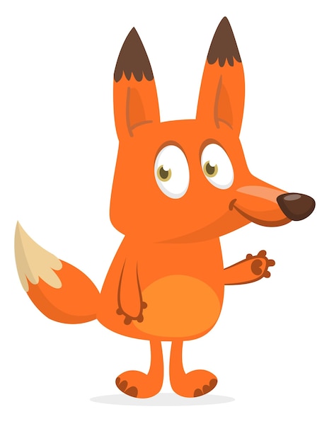 Cute cartoon fox character Vector illustration isolated