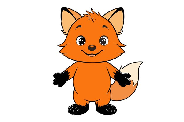 Vector cute cartoon fox character with bright colors and friendly expression