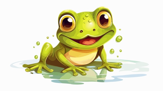 Cute Cartoon Frog Character Illustration for Kids Collection and Education Materials