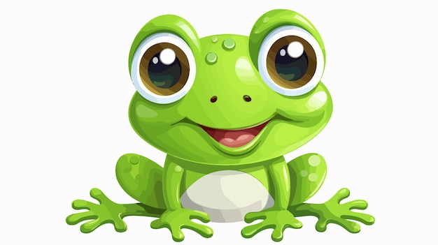 Vector cute cartoon frog mascot character illustration