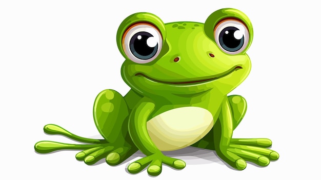 Vector cute cartoon frog mascot character illustration