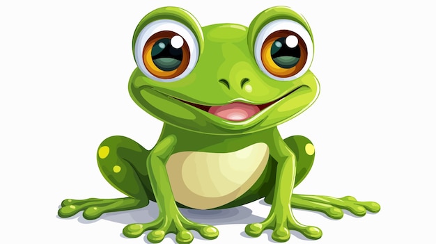 Vector cute cartoon frog vector illustration