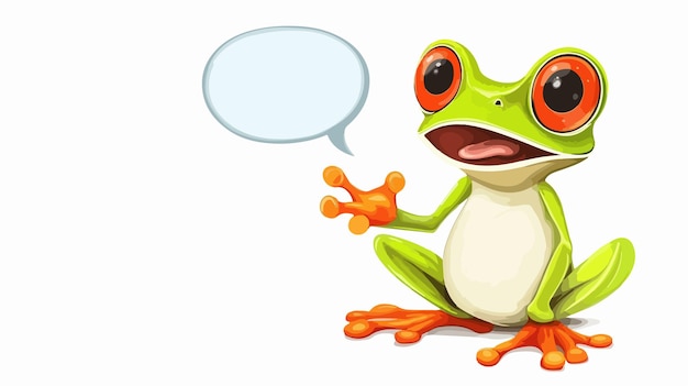 Cute Cartoon Frog with Speech Bubble Illustration