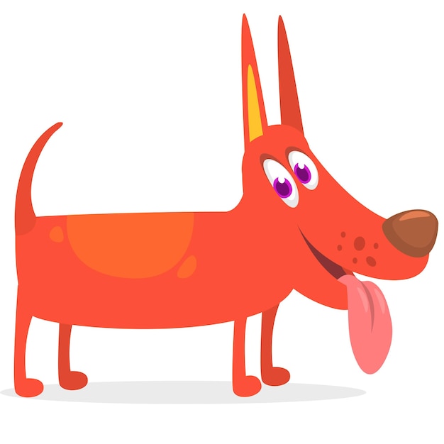 Cute cartoon funny dog Vector illustration