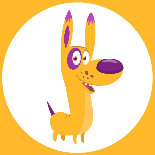 Cute cartoon funny dog Vector illustration