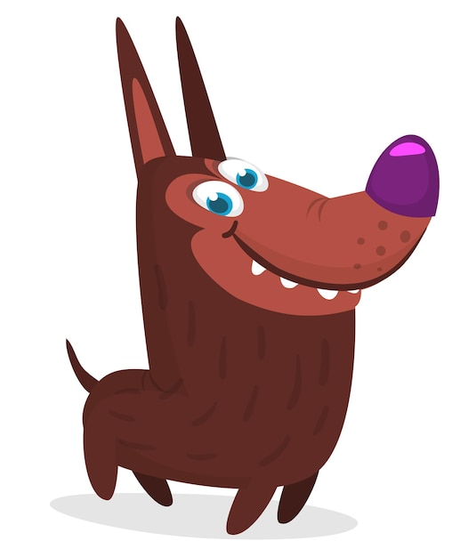 Cute cartoon funny dog Vector illustration