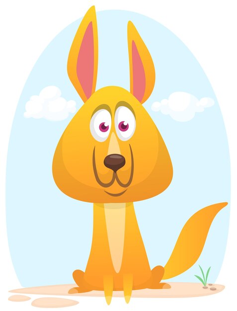 Cute cartoon funny dog Vector illustration