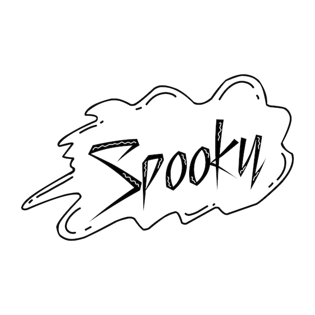 Cute cartoon ghost in doodle style Halloween Traditional holiday