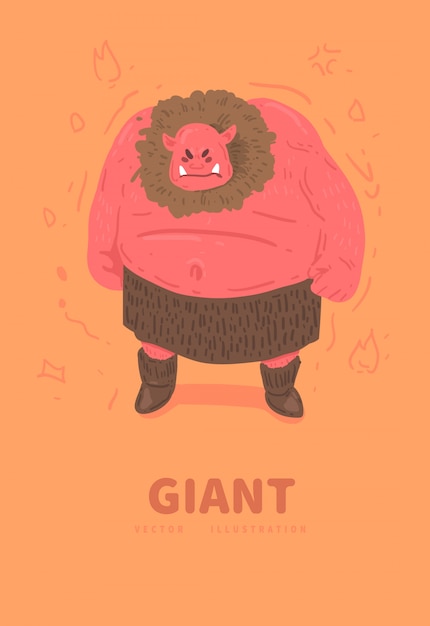 Cute cartoon giant. giant vector illustration